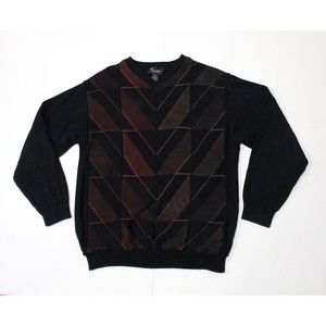 Tosani Canada Mens Sweater Sz M Black Multicolor … - image 1